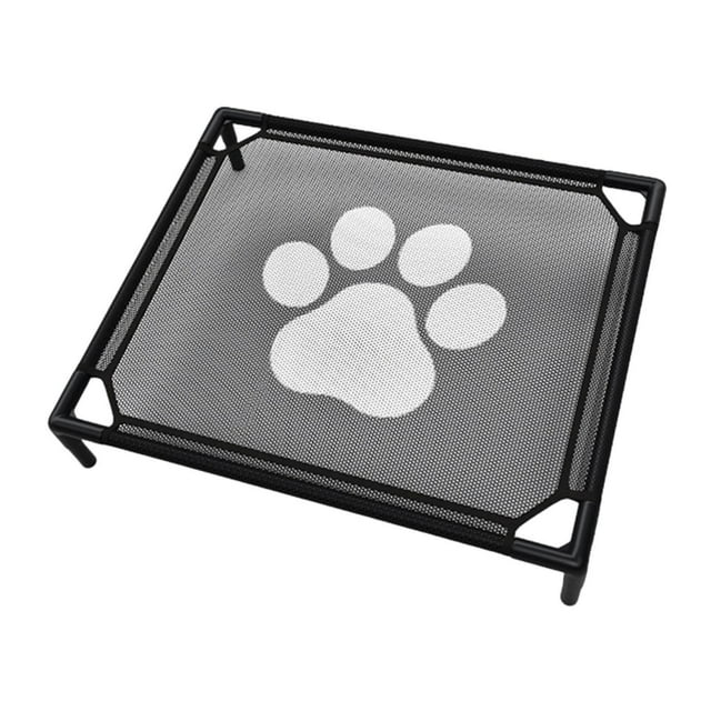 Refriando cama de mascota elevada cama elevada muebles transpirables y transpirables perros pequeños perros elevados cama para mascotas cama de hamaca patrón de pata