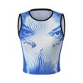 thumbnail image 1 of ZAXARRA Gilet d'Été pour Femmes avec Impression de Personnalité, Col Rond, Nombril Exposé, 1 of 9