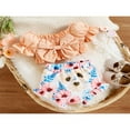 thumbnail image 2 of Baby Girl‘s Two-Piece Suit  Ruffle Short Sleeve Pleated Bowknot Crop Tops + Flower Print Ruffle Trim Shorts, 2 of 6