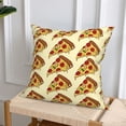 thumbnail image 6 of Throw Pillow Covers, Cute Pizza Cartoon Soft Square Pillow Cases with Invisible Zipper for Couch Bed Sofa, Farmhouse Fall Home Decor 16"x16", 6 of 7