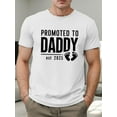 thumbnail image 1 of Camiseta de manga corta para hombre "PROMOTED TO DADDY", camiseta de verano, camisetas de ocio, 1 of 5