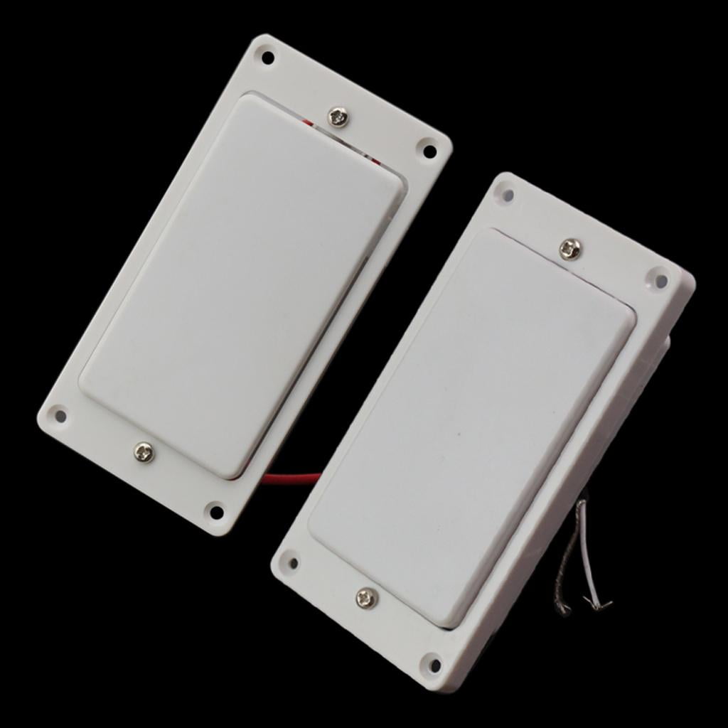 LeeQinersw 2Pcs Sealed White Pickup Set w/ Frame Mounting Ring for Electric Guitar Part