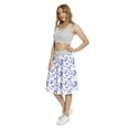 thumbnail image 3 of Women's Floral Monochrome Flowers A-line Printed Skirt Casual Wear, M, Indigo Lavender Blue, by Ambesonne, 3 of 6