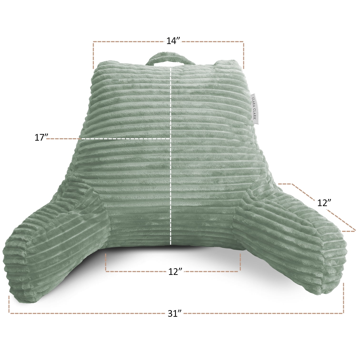 Nestl Backrest Reading Pillow with Blanket, Back Support Pillow with Arms, Shredded Memory Foam Bed Rest Pillow and Throw Blanket,&nbsp;Sage Green