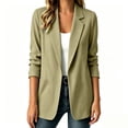 thumbnail image 4 of TEAJOPSUU Women's Blazers Relaxed Fit Notched Lapel Patch Suit Cardigans Lightweight Casual Business Sweaters Solid Color Khaki, 4 of 5