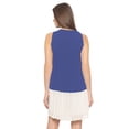 thumbnail image 3 of eloria Women's Georgette Pleated Boat Neck Sleevless Summer Casual Midi Dress, Color : Light Blue | Size : 3XL, 3 of 6