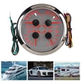 thumbnail image 2 of Xirurus 4in1 3.35 inches / 85 mm Gauge Multifunction Fuel Level Oil Pressure Water Temp Volt Meter DC 8-16V for Car RV Boat Motorcycle, White Dial Silver Cover F/PSI, 2 of 9