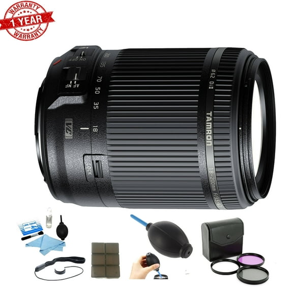 Tamron 18-200mm Di II VC All-In-One Zoom Lens for Canon / Nikon Mounts w/ Filters | Cleaning Kit |Cap Keeper &amp;amp; Card Holder