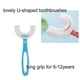 thumbnail image 3 of 2 PCS U-Shaped Kids Toothbrush, Soft Manual Training Toothbrush for Kids 6-12 Years (Pink +Blue), 3 of 4