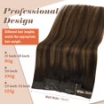 thumbnail image 2 of Extensiones de cabello humano real y brillante de 50 cm, color marrón oscuro, 2 of 9