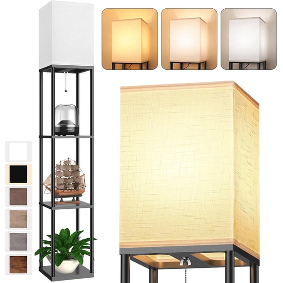 Lámpara de Piso PARTPHONER 160 cm con Bombilla LED 3 CCT y Estantes