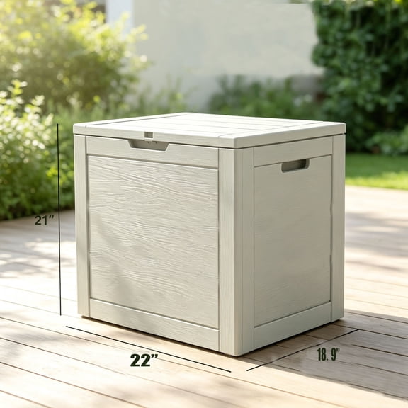 A 35-Gallon Outdoor Storage Box Made of Waterproof Resin, Featuring a Lockable Lid Design, Suitable for Patio Furniture Cushions