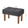 thumbnail image 3 of VECELO Small Tufted Foot Stool, Upholstered Footrest Ottoman with Legs, Fabric Rectangle Sofa Foot Rest for Living Room, Couch, Black, 3 of 12