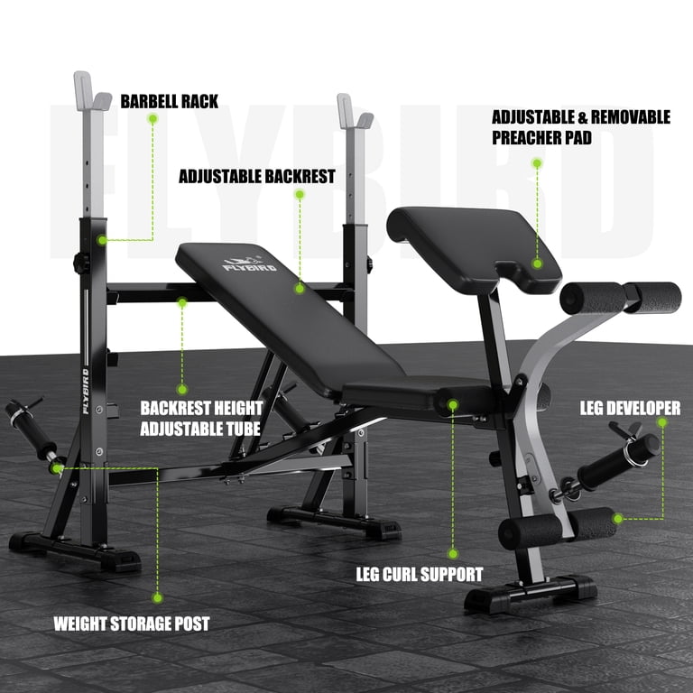 Flybird Olympic Weight Bench with Rack, Preacher Curl & Leg Developer photo 7