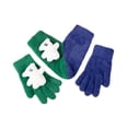 thumbnail image 2 of Guantes gruesos y cálidos de felpa para parejas, guantes de dedo completo Verde Azul, 2 of 9