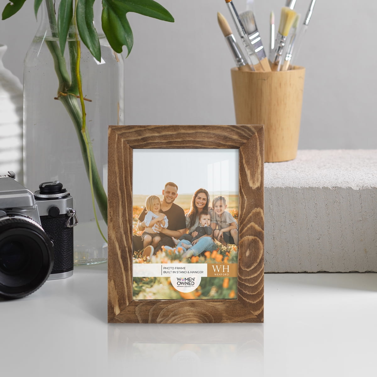Woodgrain 3.5 in. x 5 in. Walnut Picture Frame