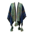 thumbnail image 1 of Womens Shawls Soft And Comfortable Knitted Sweater Tops Shawl Tassel Fringed Wraps Matching Cardigan Sweater Irregular Hem Splicing Colourful Sweater Cardigan Scarf, 1 of 3