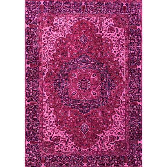 Ahgly Company Indoor Rectangle Persian Pink Traditional Area Rugs, 5' x 7'