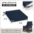 thumbnail image 4 of Tromlycs Outdoor Cushions for Patio Furniture Chair Cushions Set of 2 Seat 22x22 Inch Waterproof Outside Square with Ties Navy Blue, 4 of 6