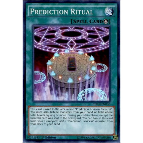 Yu-Gi-Oh Dragons of Legend 2 Single Card Super Rare Prediction Ritual DRL2-EN036