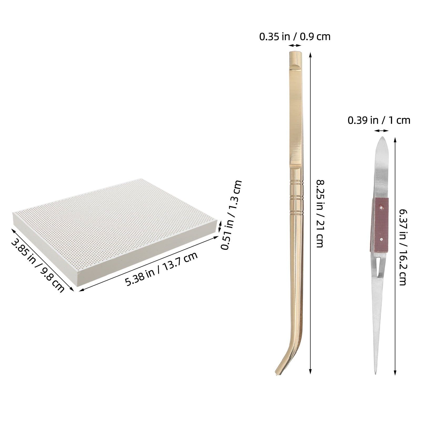 BESTYASH 1Set Jewelry Welding Equipment with Honeycomb Board Copper Soldering Tweezers and Tongs