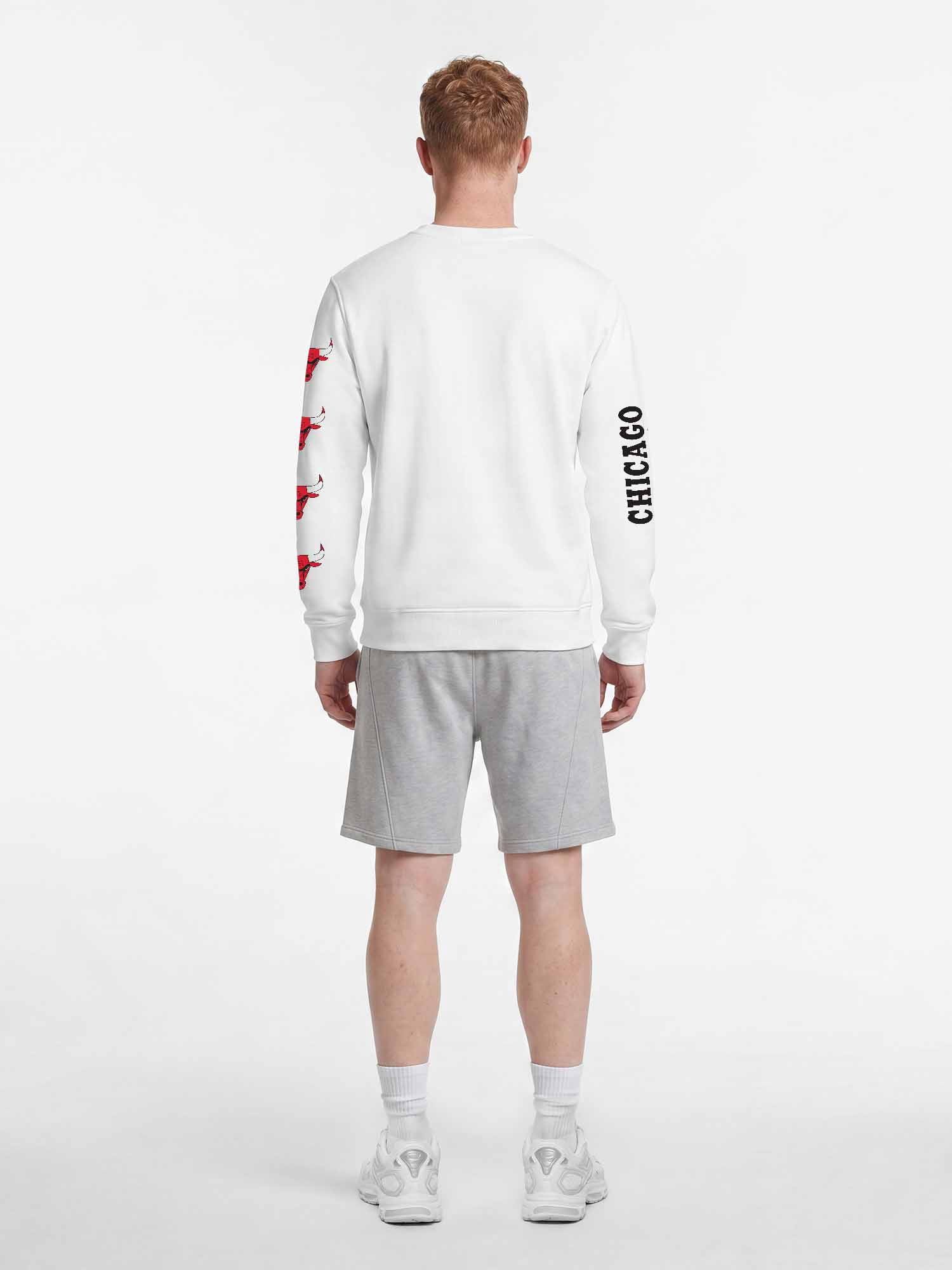 Chicago Bulls Reebok Mens White Crew Sweatshirt