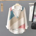 thumbnail image 1 of contrasting color V-neck knitted sweater for women's Spring Autumn new outerwear pullover loose slimming sweater vest top, 1 of 5