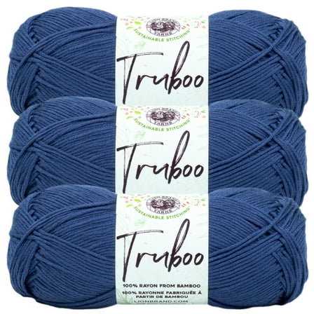 Lion Brand Yarn Truboo Navy Yarn 3 Pack