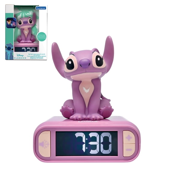 Reloj despertador con luz nocturna LexiBook Disney Stitch Angel Pink