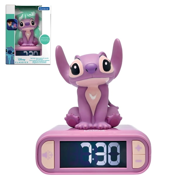Reloj despertador con luz nocturna LexiBook Disney Stitch Angel Pink