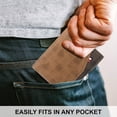 thumbnail image 4 of Cartera de empalme de cuero Simple esmerilado multitarjeta hombres dinero cliplight café, 4 of 5