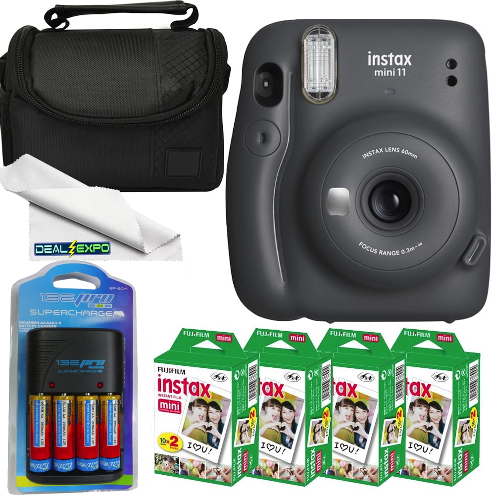 FUJIFILM INSTAX Mini 11 Instant Film Ca   mera (Charcoal Gray) + Fujifilm
