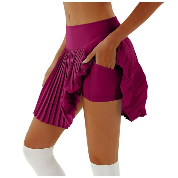 HZLPFO Mini Skirt for Women Casual Mini Stretch Waist Flared Plain Pleated Skater Skirt ,XS