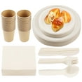 thumbnail image 2 of Anstore Paper Plates & Cutlery Set, AFN1200 Pcs - Compostable Plates, Forks, Spoons, Knives, Cups & Napkins - Heavy Duty for Birthdays, Picnics, BBQs, 2 of 3