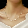 thumbnail image 3 of AYYUFE Women Pearl Pendant Chain Choker Short Necklace, 3 of 8