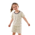thumbnail image 2 of ITSAME Girls Outfit Sets, Cotton Printed Crewneck T-Shirt and Shorts Comfort Home Clothes 2-Piece Navy Size 6-12M, 2 of 5