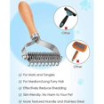 thumbnail image 4 of Pet Grooming Brush, 2 Sided Undercoat Rake For Cats,safe Dematting Comb Deshedding Tool For Mat, 4 of 5