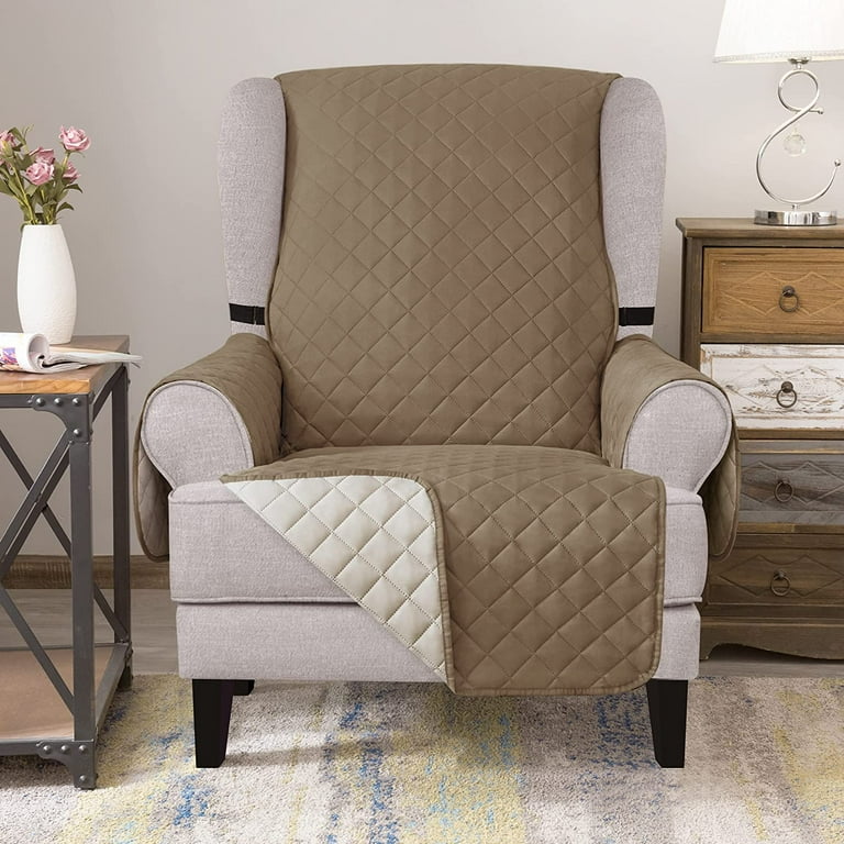 CHUN YI Reversible Wing Chair Slipcovers with Elastic Band and
