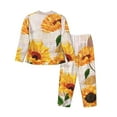 thumbnail image 2 of Bingfone Womens Pajama Sets Sunflower 5 Print,Long Sleeve Loungewear Pajamas Set-Large, 2 of 9