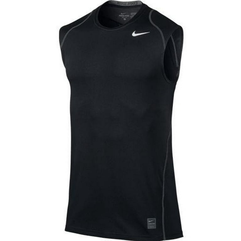 Per ongeluk herfst Zorg Nike Pro Cool Fitted Men's Dri-FIT Sleeveless Shirt 703102-010 Black -  Walmart.com