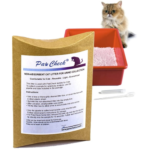 PawCheck Cat Litter for Urine Collection Reusable and NonAbsorbent