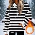 thumbnail image 2 of Sweatshirt for Women 2025 Fall Winter Trendy Casual Striped Hooded Hoodies Fashion Pullover Long Sleeve Sweatshirts, 2 of 5