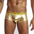 thumbnail image 2 of Odeerbi Mens Underwear Seamless Boxer Briefs Leather Erogenous Big Bag Underwear Gold, 2 of 4