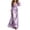 Purple, variant on Long Sleeve Mother of The Bride Dresses for Women 2026 Boho Chiffon Maxi Dresses Deep V Neck Floral Print Wedding Guest Gowns with Belt