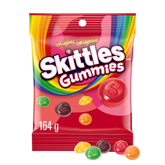 SKITTLES, Originaux, bonbons gélifiés, sac, 164 g