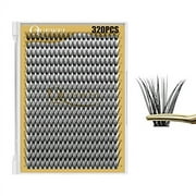 QUEWEL Lash Clusters 320Pcs  Cluster Lashes 40D D  Curl Lash Clusters Mix12-18mm  Individual Eyelashes Clusters Wispy  DIY Eyelash Extension Thin  Band Soft to Use  at Home (40D D  Mix12-18)