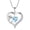 03-March - Aquamarine, variant on Blaniy Heart Birthstone Necklace Sterling Silver Rose Flower Pendant Jewelry Gifts for Women, 18"