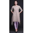 thumbnail image 3 of Bimba Purple Leaves & Lotus Floral Indian Tunic Tops For Girls Printed Casual Top For Women Ethnic Kurti XX-Large, 3 of 6