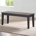 thumbnail image 3 of Pemberly Row Noir Two-Tone Ebony Back and Driftwood Dining Bench Solid wood, 3 of 7