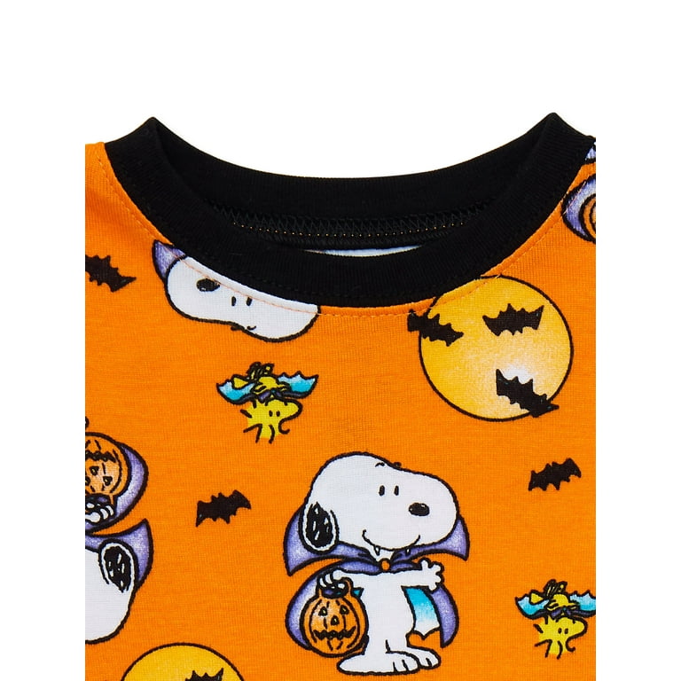 Peanuts Snoopy Halloween Toddler Boy and Girl Unisex Cotton Pajama Set,  2-Piece, Sizes 12M-5T 